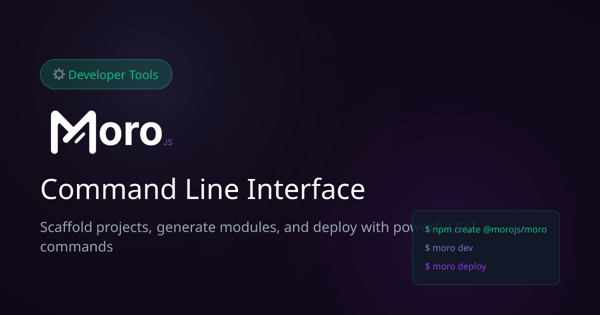 CLI - MoroJS Framework | MoroJs