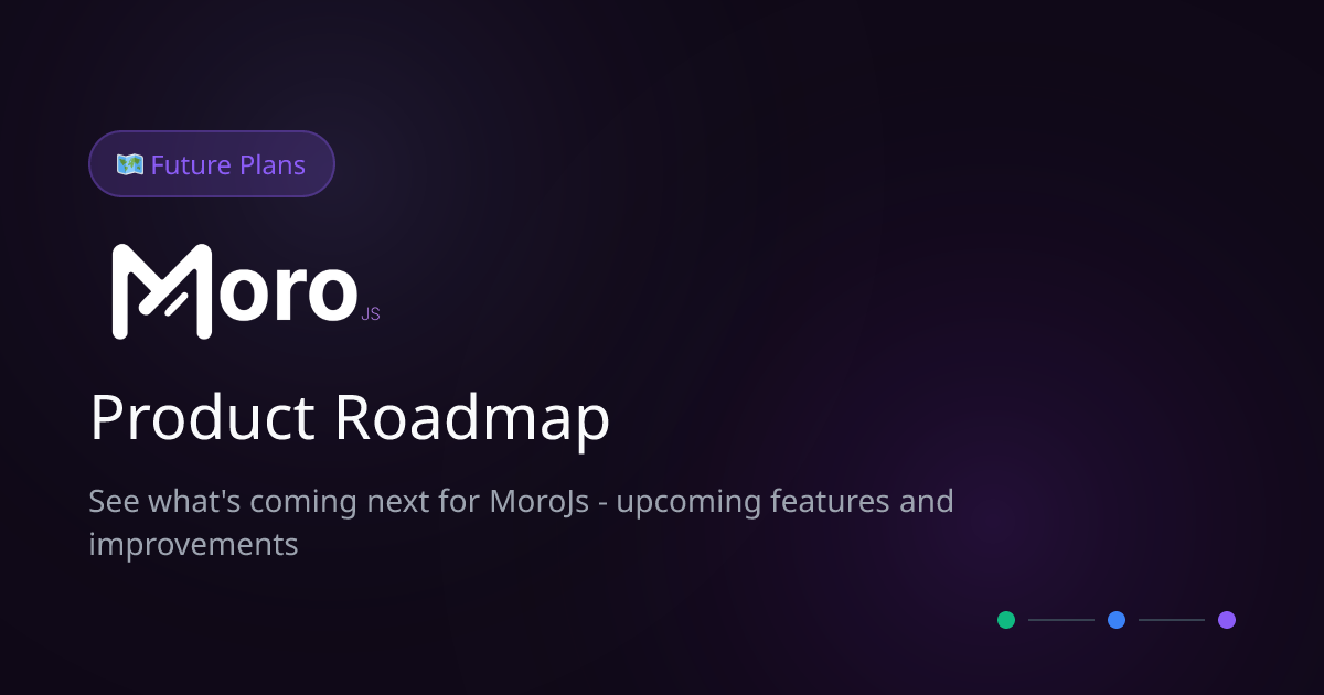 MoroJS Roadmap - Future Features & Development Timeline | MoroJs